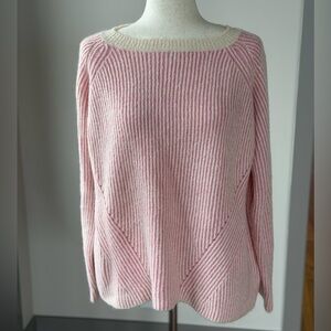 Dreamers Pink and White Striped Sweater
